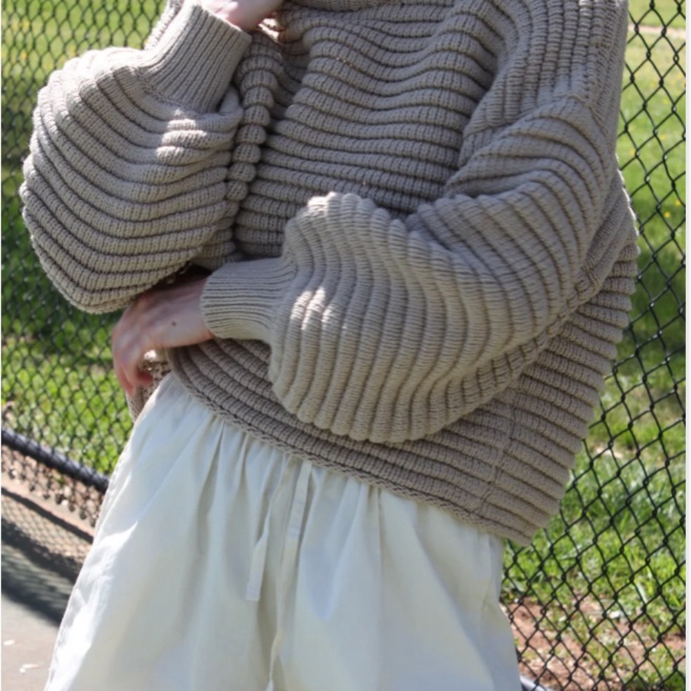 Na Nin Romy Balloon Cotton Sweater Latte